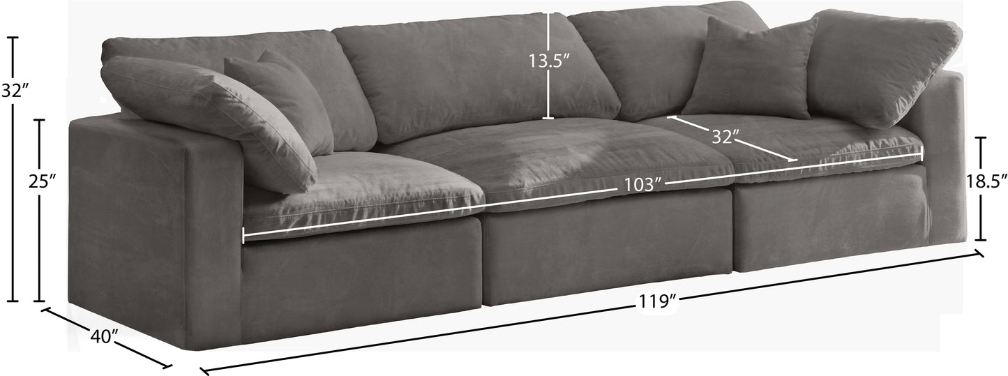 hyatt grey velvet comfort modular sofa s119