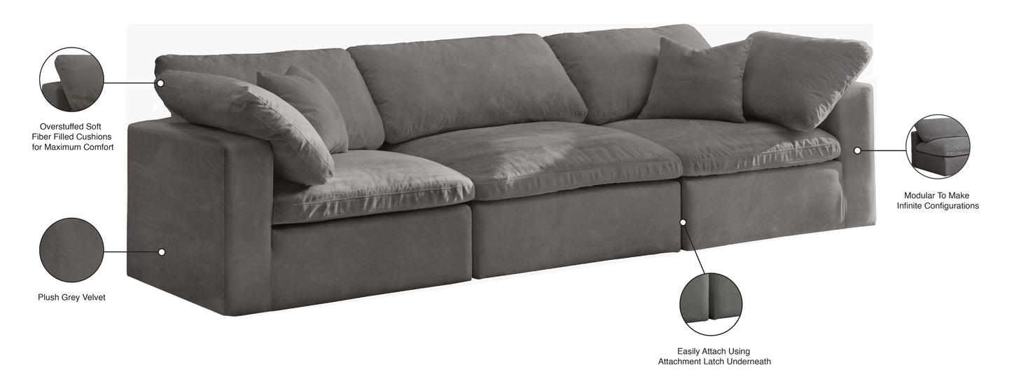 hyatt grey velvet comfort modular sofa s119