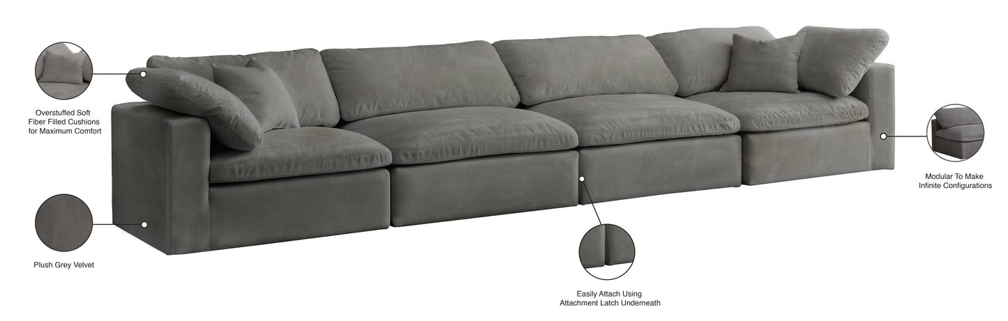 hyatt grey velvet comfort modular sofa s158