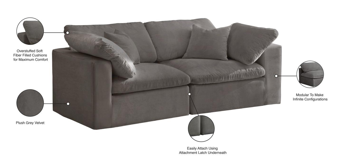 hyatt grey velvet comfort modular sofa s80