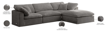 Hyatt Grey Velvet Comfort Modular Sectional Sec4A