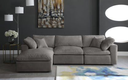 Hyatt Grey Velvet Comfort Modular Sectional Sec4A