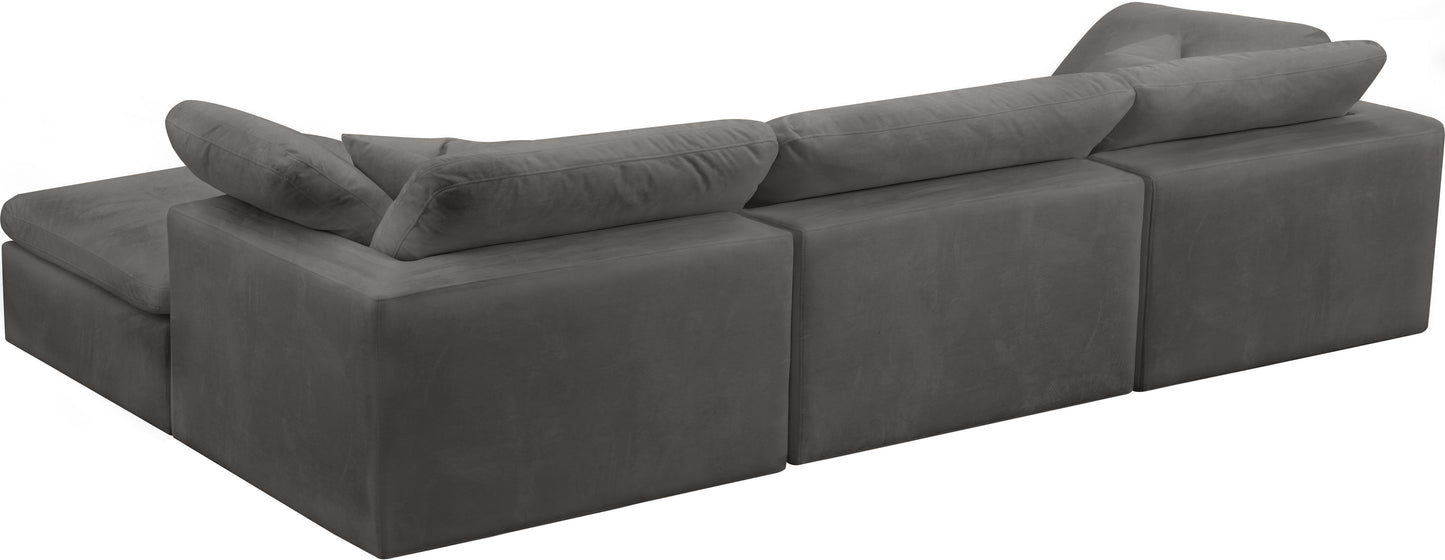 hyatt grey velvet comfort modular sectional sec4a