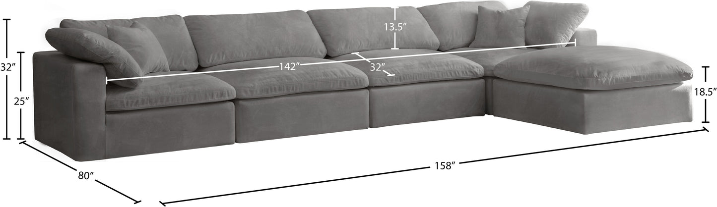 hyatt grey velvet comfort modular sectional sec5a