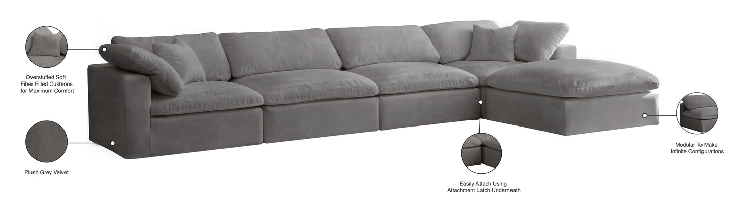 hyatt grey velvet comfort modular sectional sec5a