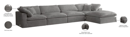 Hyatt Grey Velvet Comfort Modular Sectional Sec5A