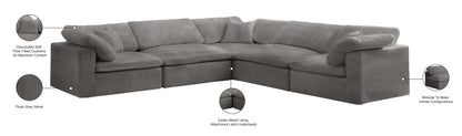 Hyatt Grey Velvet Comfort Modular Sectional Sec5C