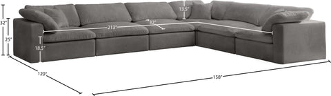 Hyatt Grey Velvet Comfort Modular Sectional Sec6A