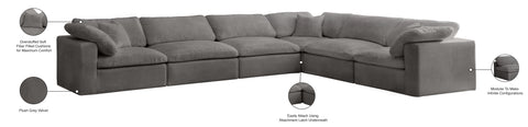 Hyatt Grey Velvet Comfort Modular Sectional Sec6A