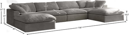 Hyatt Grey Velvet Comfort Modular Sectional Sec6B