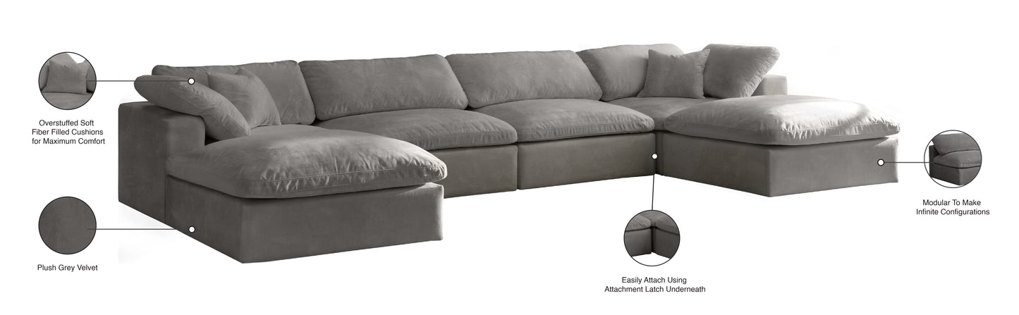 hyatt grey velvet comfort modular sectional sec6b