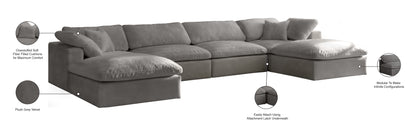 Hyatt Grey Velvet Comfort Modular Sectional Sec6B