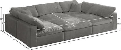 Hyatt Grey Velvet Comfort Modular Sectional Sec6C