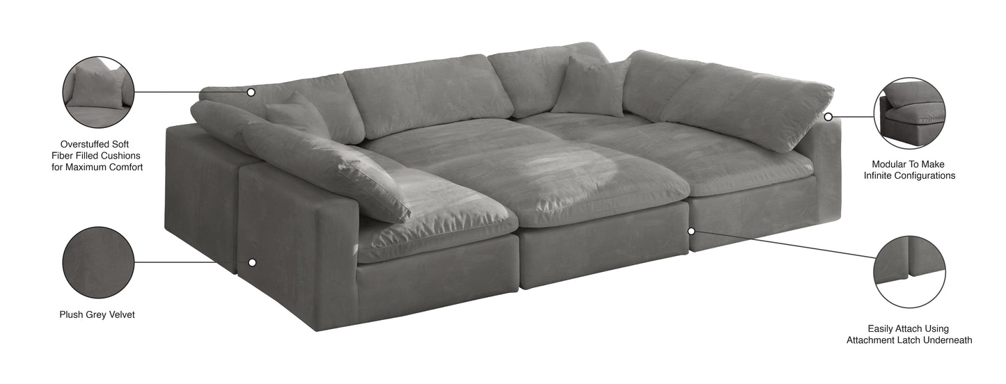 hyatt grey velvet comfort modular sectional sec6c