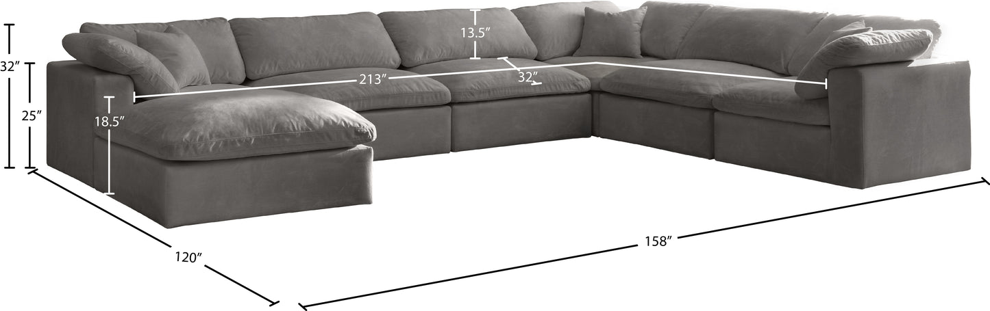 hyatt grey velvet comfort modular sectional sec7a