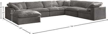 Hyatt Grey Velvet Comfort Modular Sectional Sec7A