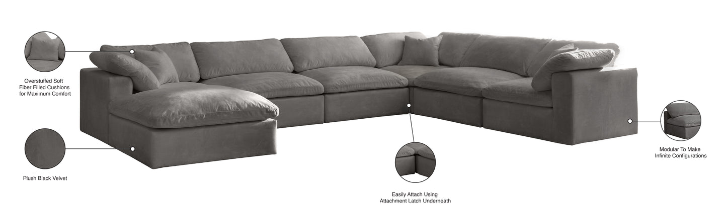 hyatt grey velvet comfort modular sectional sec7a