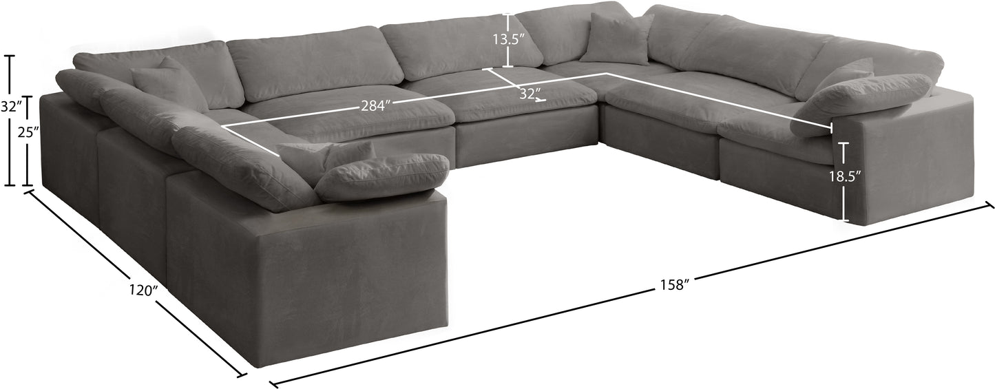 hyatt grey velvet comfort modular sectional sec8a