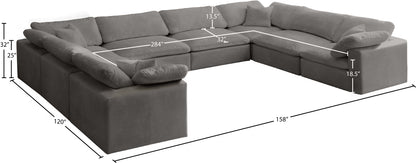 Hyatt Grey Velvet Comfort Modular Sectional Sec8A