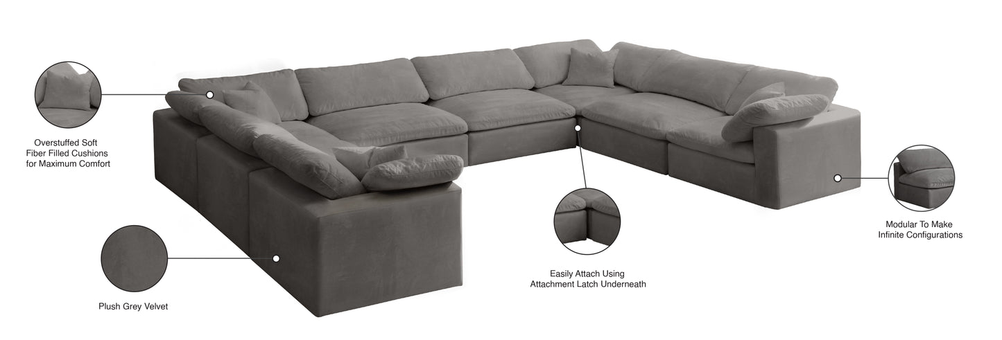 hyatt grey velvet comfort modular sectional sec8a