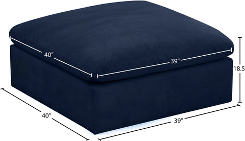Hyatt Navy Velvet Ottoman Ott