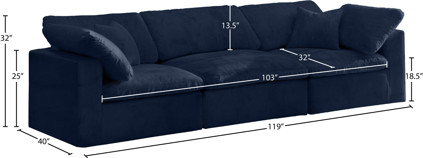 hyatt navy velvet comfort modular sofa s119