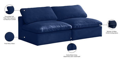 Hyatt Navy Velvet Comfort Modular Armless Sofa S78