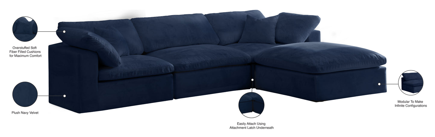 hyatt navy velvet comfort modular sectional sec4a