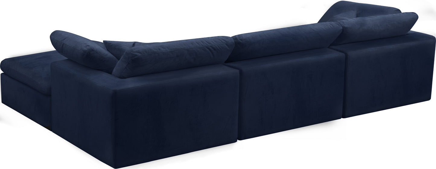 hyatt navy velvet comfort modular sectional sec4a