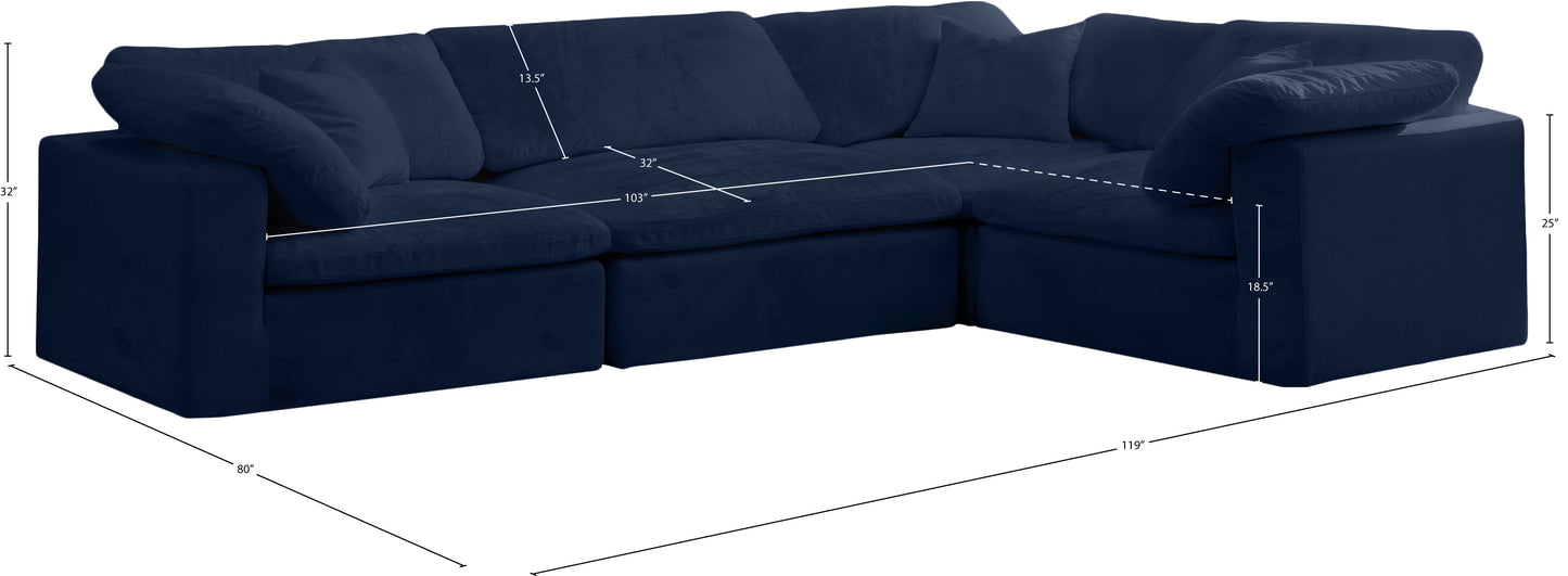 hyatt navy velvet modular sectional sec4c