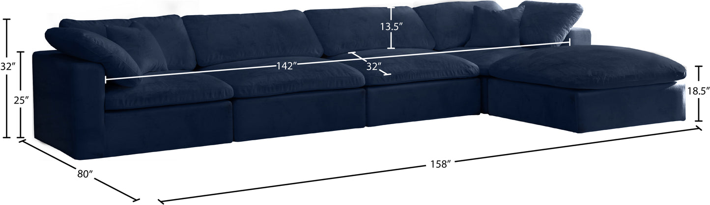 hyatt navy velvet comfort modular sectional sec5a