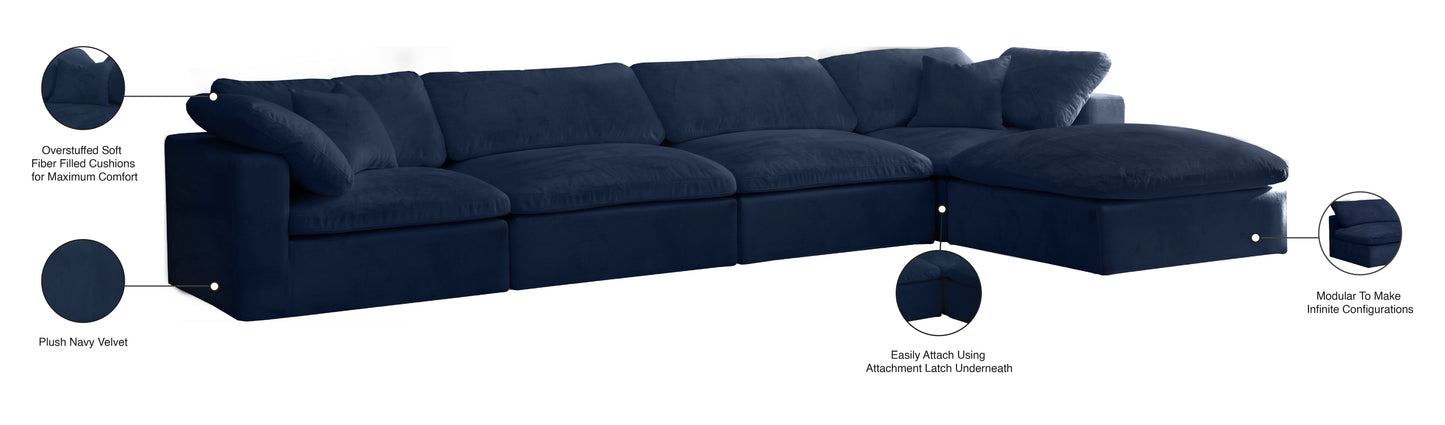 hyatt navy velvet comfort modular sectional sec5a