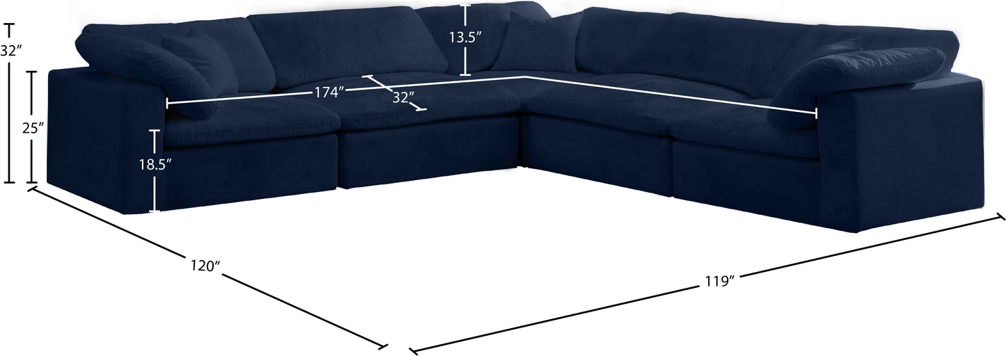 hyatt navy velvet comfort modular sectional sec5c