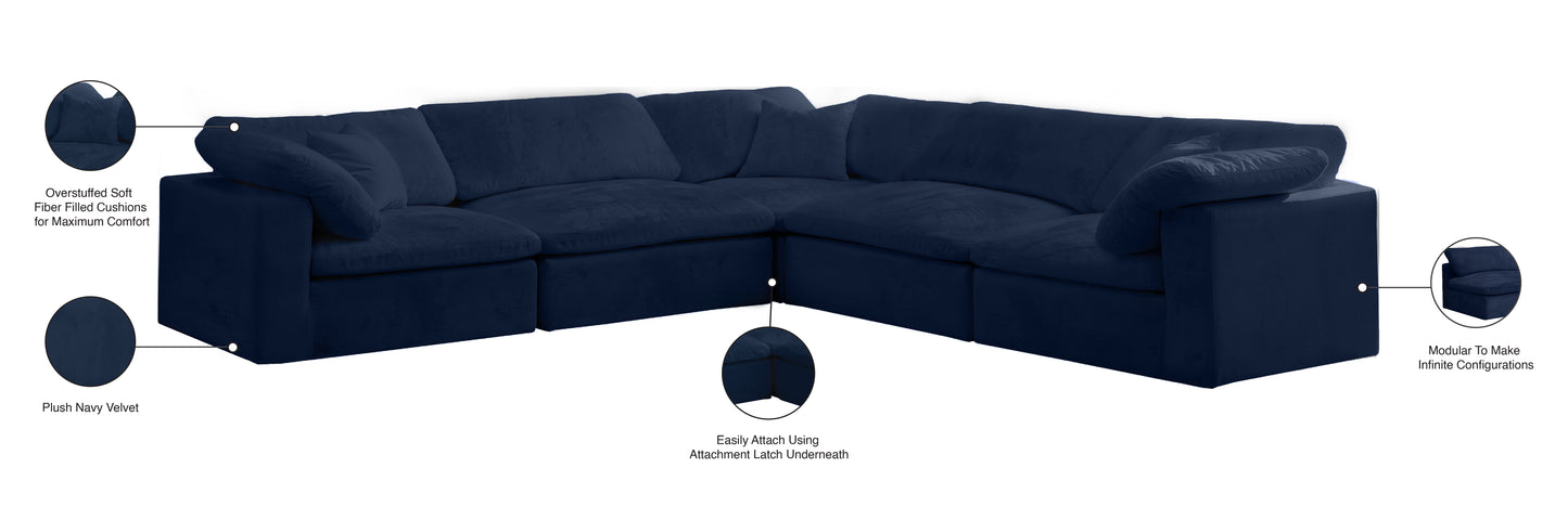 hyatt navy velvet comfort modular sectional sec5c