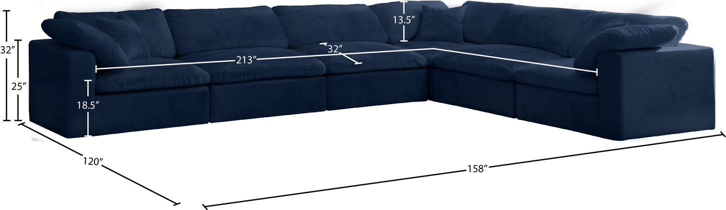 hyatt navy velvet comfort modular sectional sec6a