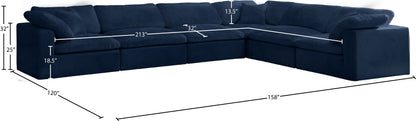 Hyatt Navy Velvet Comfort Modular Sectional Sec6A