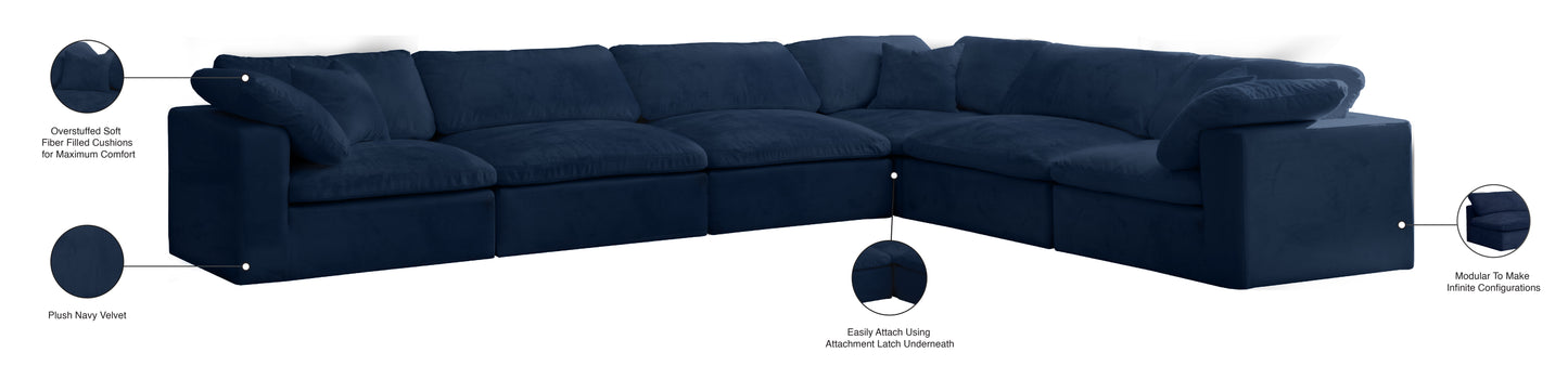 hyatt navy velvet comfort modular sectional sec6a