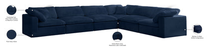 Hyatt Navy Velvet Comfort Modular Sectional Sec6A