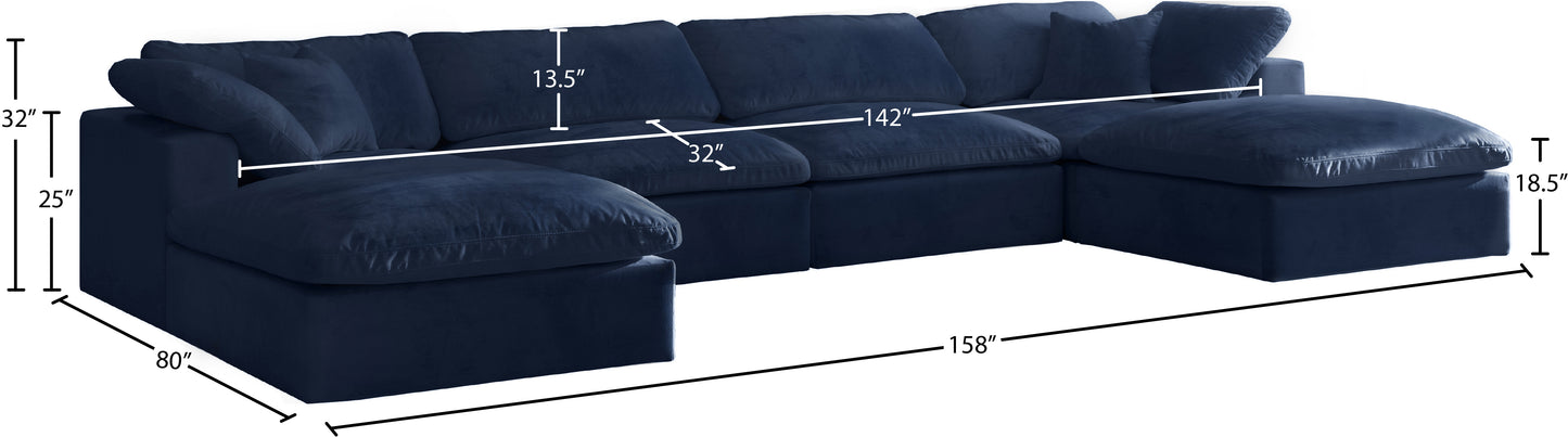 hyatt navy velvet comfort modular sectional sec6b