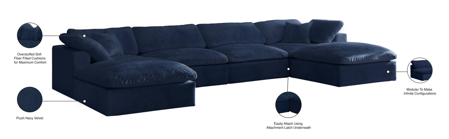 hyatt navy velvet comfort modular sectional sec6b