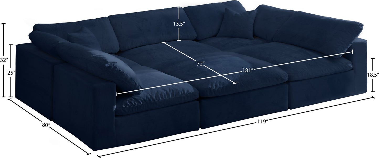 hyatt navy velvet comfort modular sectional sec6c