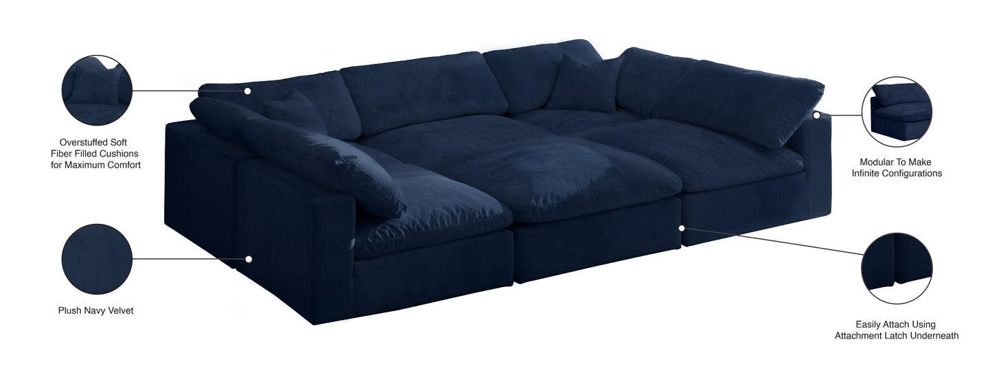 hyatt navy velvet comfort modular sectional sec6c