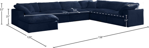 Hyatt Navy Velvet Comfort Modular Sectional Sec7A