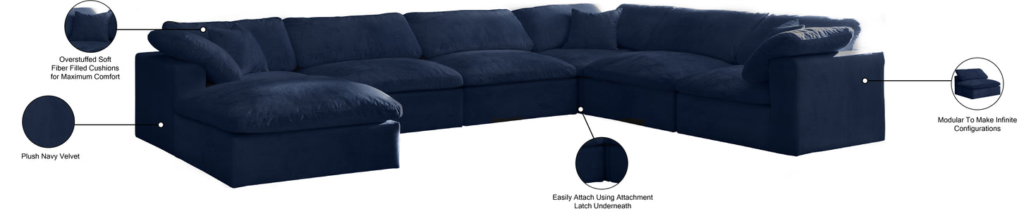 hyatt navy velvet comfort modular sectional sec7a