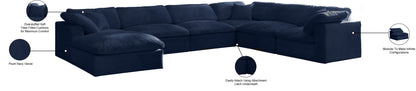 Hyatt Navy Velvet Comfort Modular Sectional Sec7A