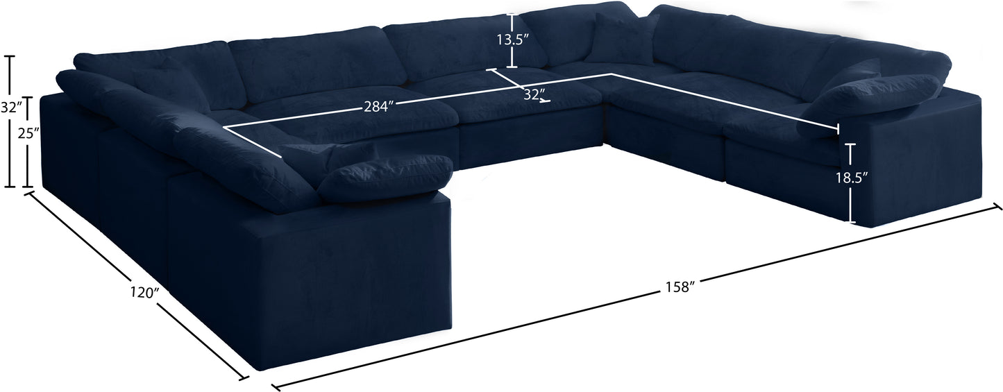 hyatt navy velvet comfort modular sectional sec8a