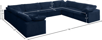 Hyatt Navy Velvet Comfort Modular Sectional Sec8A