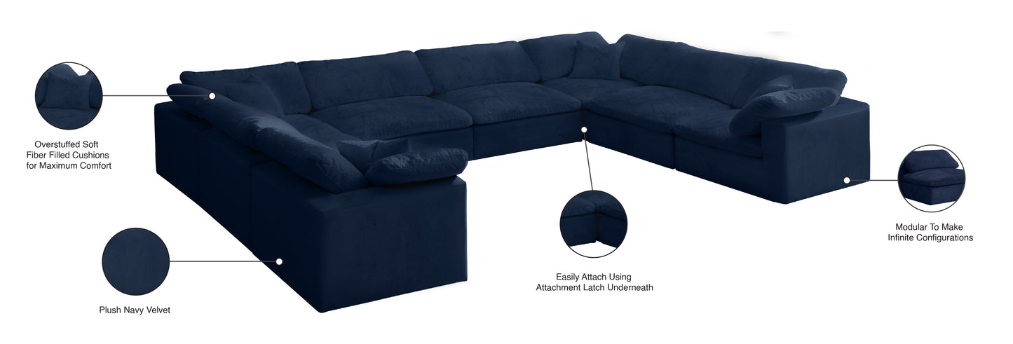 hyatt navy velvet comfort modular sectional sec8a