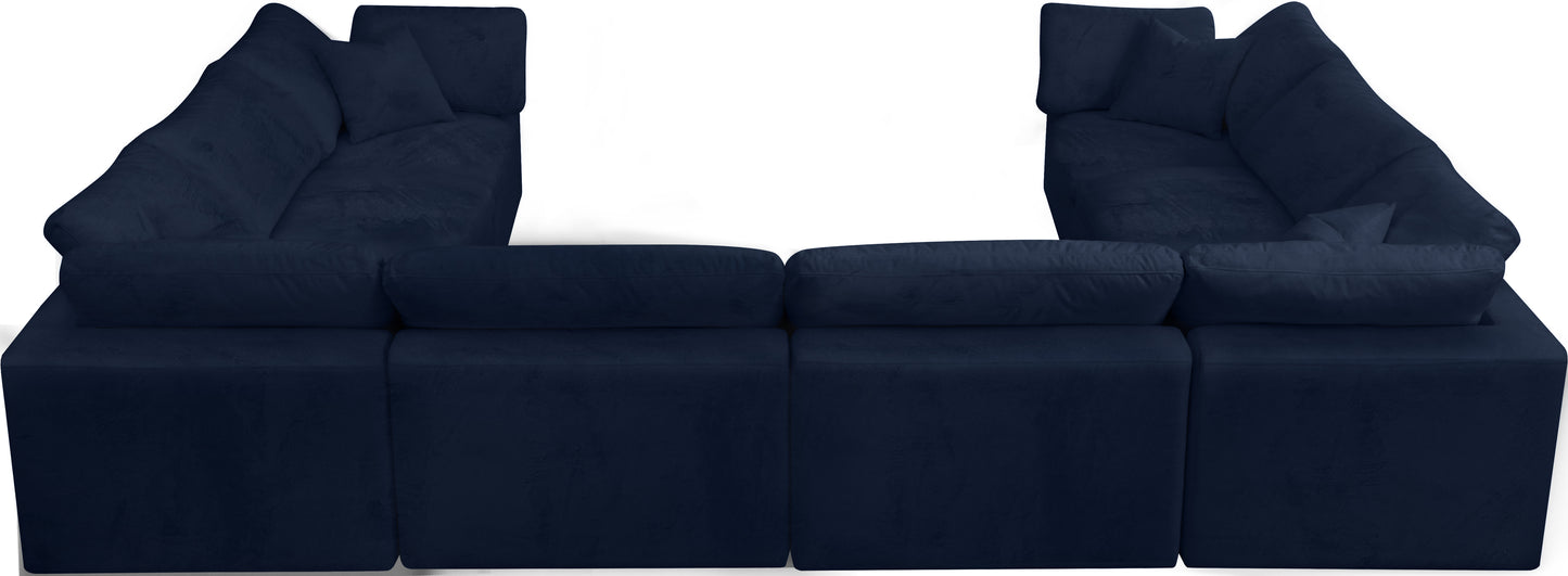 hyatt navy velvet comfort modular sectional sec8a