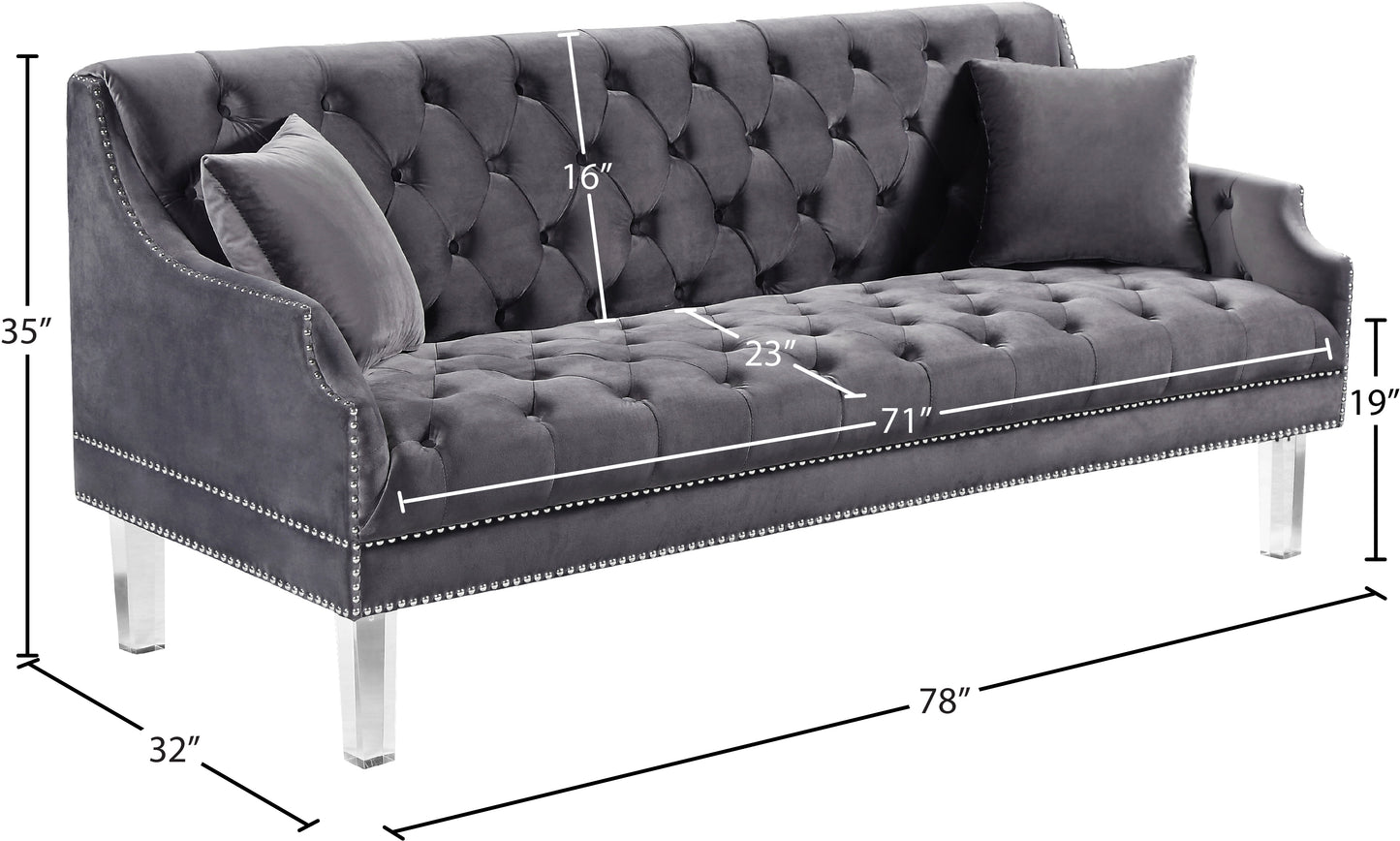 nial grey velvet sofa s